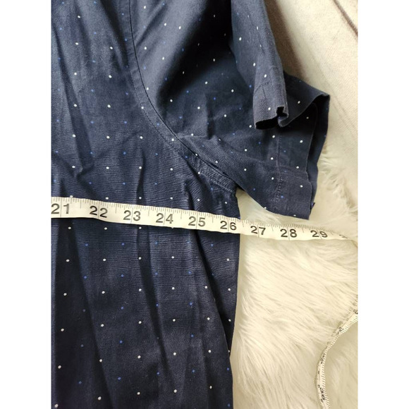 Us Polo Assn Mens Button-Up Shirt‎ Blue White Polka Dot Short Sleeve Stretch XXL - Picture 3 of 5